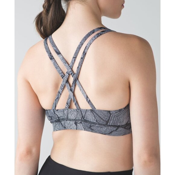 Lululemon Energy Bra in Mini Dottie Tribe White Black Size 12 - Picture 1 of 7